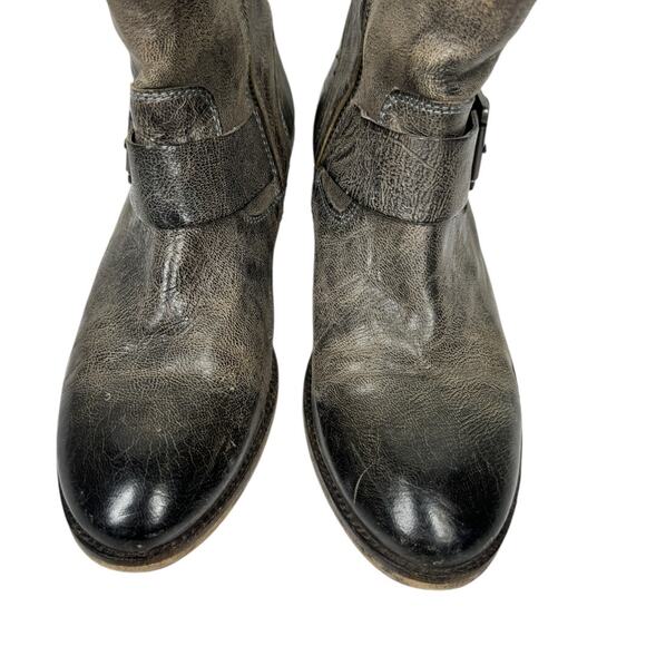 Seychelles Weekenders Distressed Leather Moto Boots 7.5 Brown Ankle Booties Edgy - Picture 5 of 10